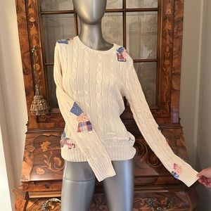 Ralph Lauren cableknit patch sweater